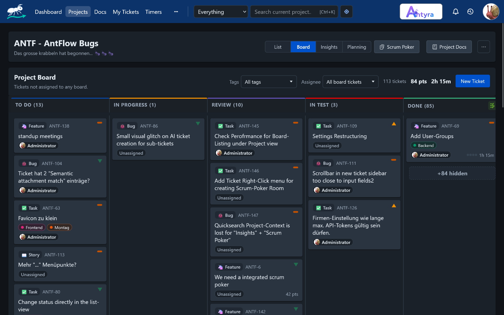 AntFlow product screenshot