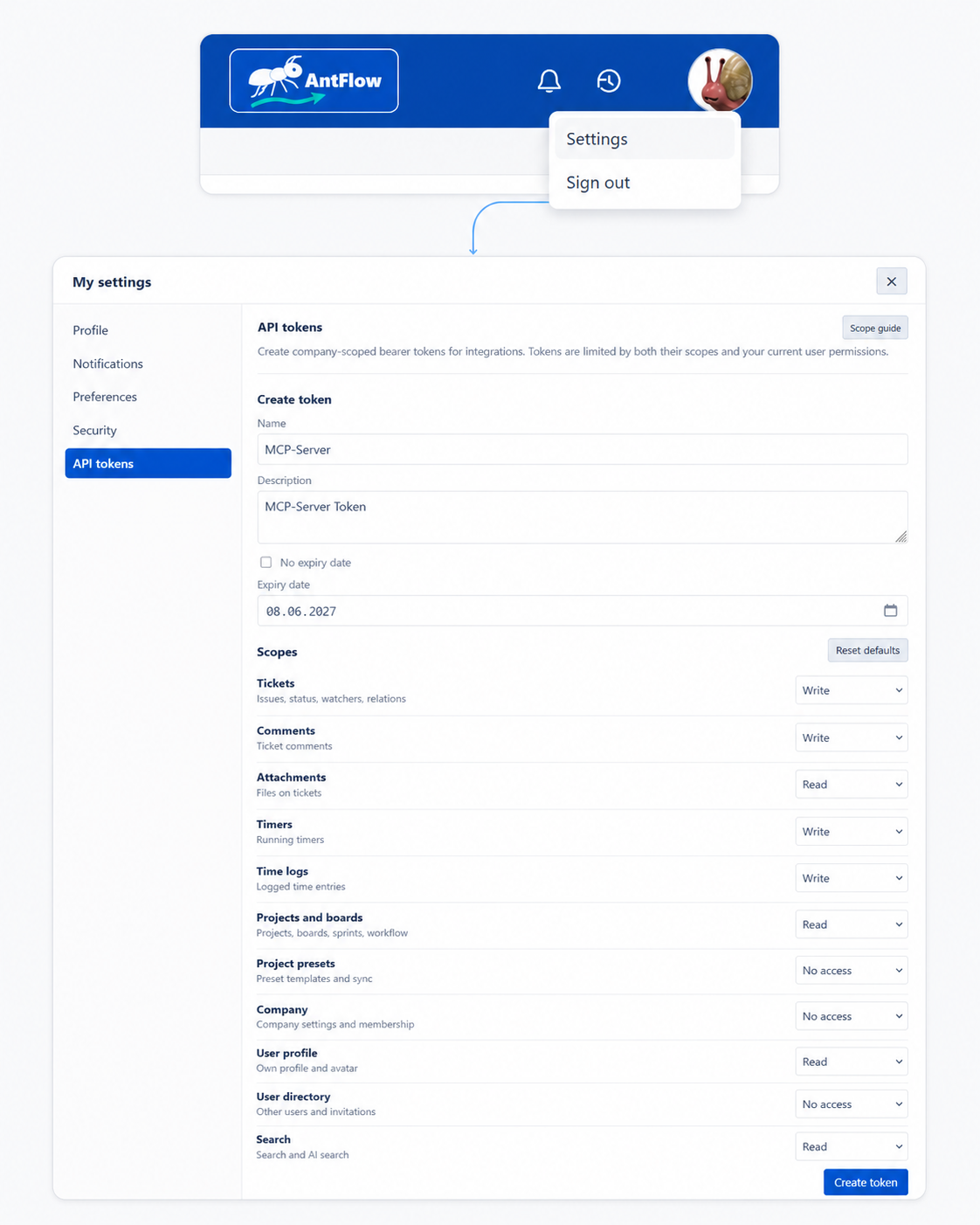 Create API-Token