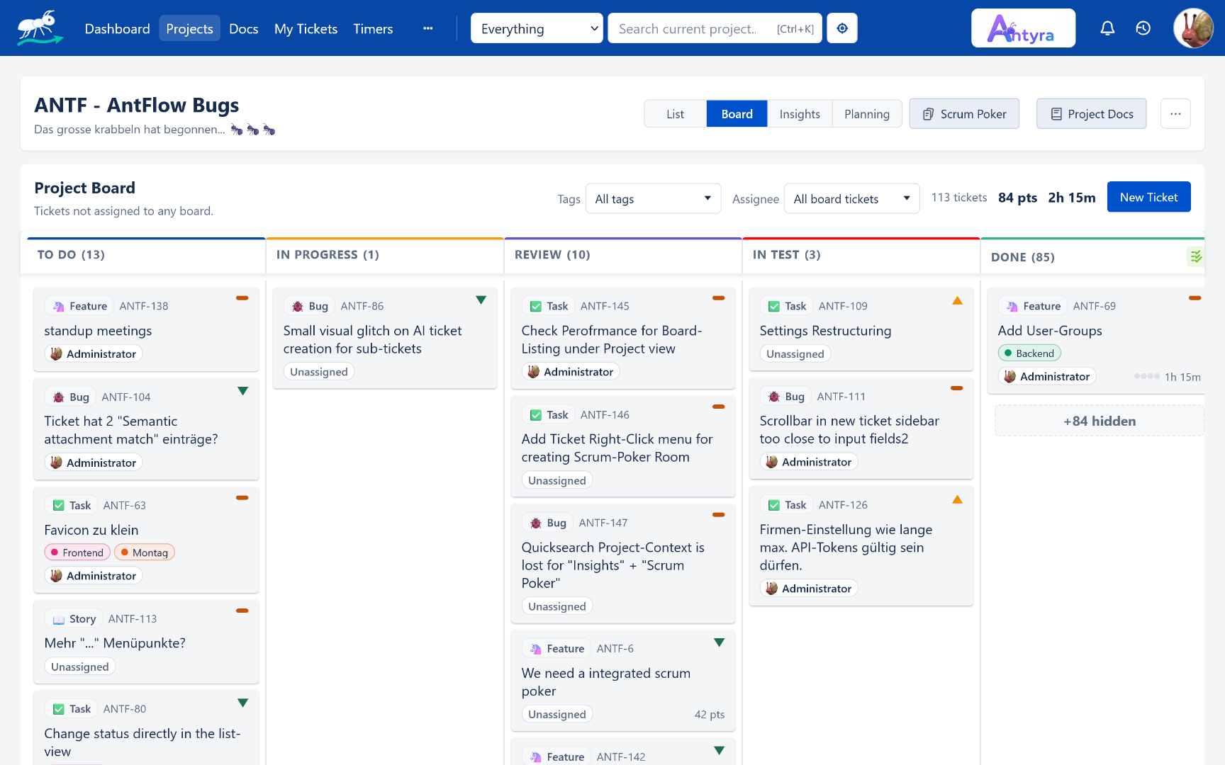 AntFlow product screenshot